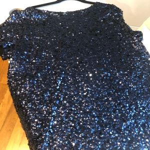 Beautiful Navy Sequin Top